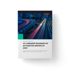 Autonomous Driving roadmaps Level 1-4 of 30 major Carmakers by 2030 report cover